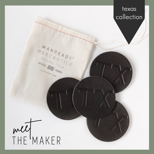 Leather Coasters Set of 4