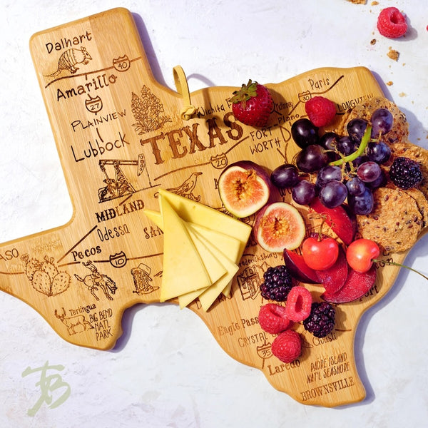 Destination Texas Cutting Board with Engraved Artwork