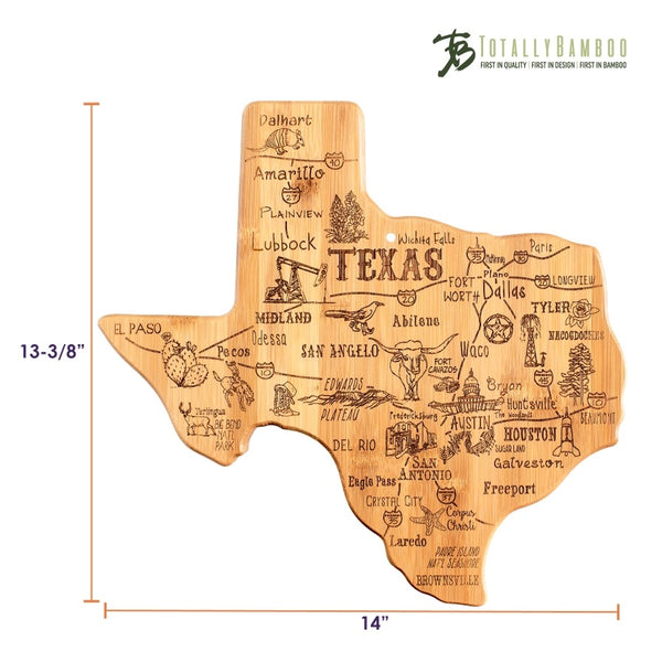 Destination Texas Cutting Board with Engraved Artwork