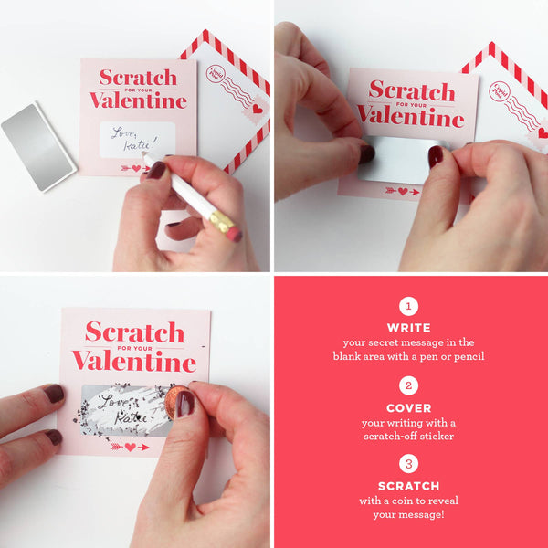 Scratch-off Valentine Cards - Pink