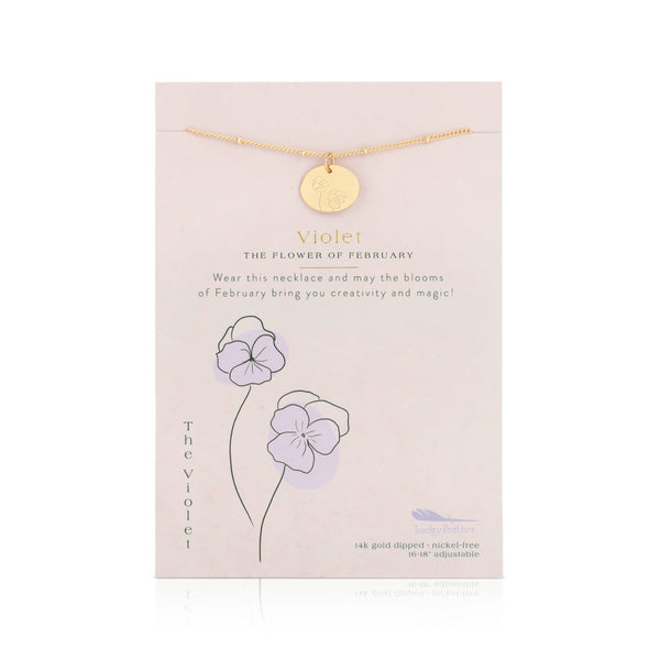 Birth Month Flower Necklace - Gold
