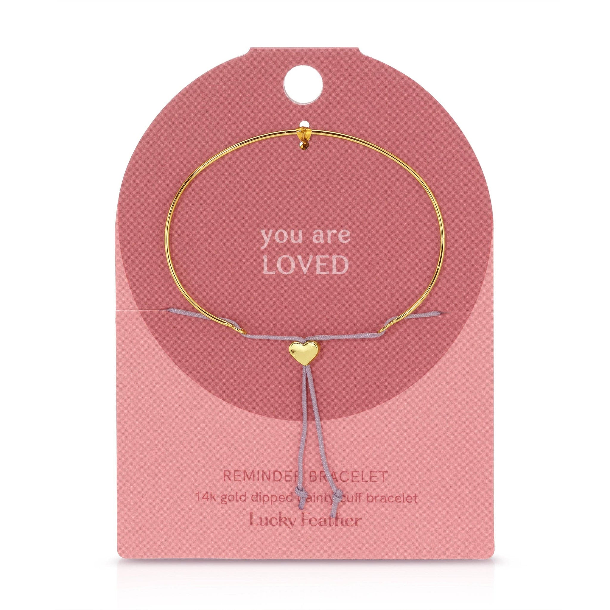 Reminder Bracelet (New) - Loved (heart) - Gold