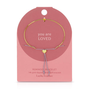 Reminder Bracelet (New) - Loved (heart) - Gold
