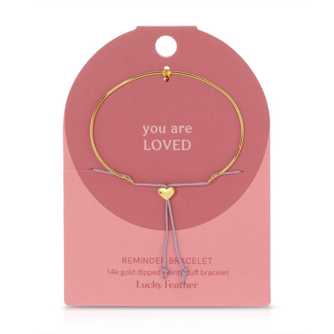 Reminder Bracelet (New) - Loved (heart) - Gold