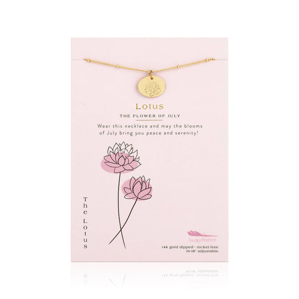 Birth Month Flower Necklace - Gold