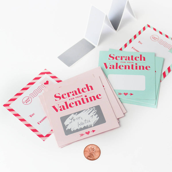 Scratch-off Valentine Cards - Pink