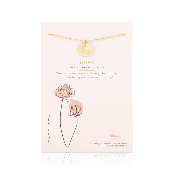 Birth Month Flower Necklace - Gold