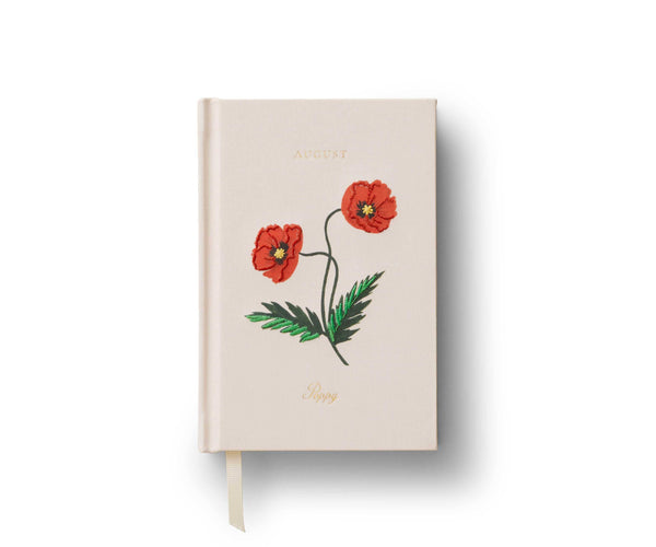 Birth Month Flower Mini Embroidered Journal