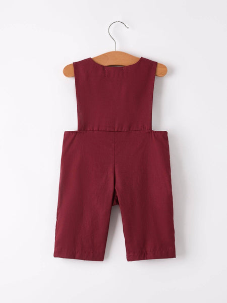 Dark Red Smocked Church Christ Bishop Christening Boys' Romper: 3M