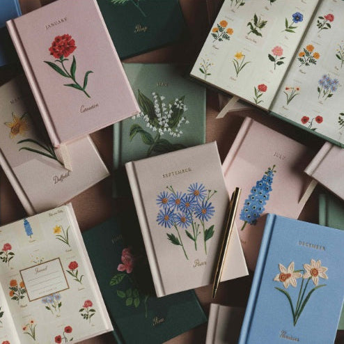 Birth Month Flower Mini Embroidered Journal