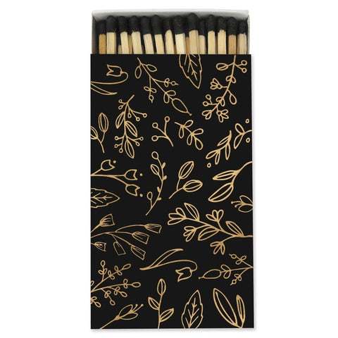Black & Gold Floral Matchbox