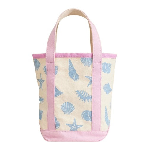 Canvas Tote Bag with Seashell Print