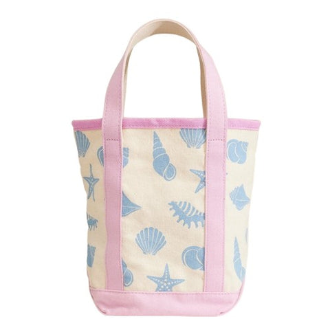 Canvas Tote Bag with Seashell Print