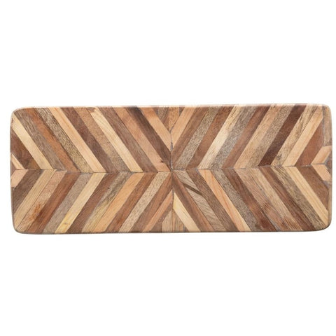 Wood Cheese/Cutting Board with Chevron Pattern