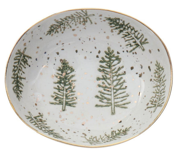 Hand-Painted Stoneware Dish