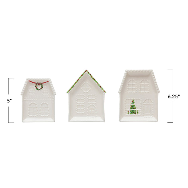 Embossed Stoneware House Plate