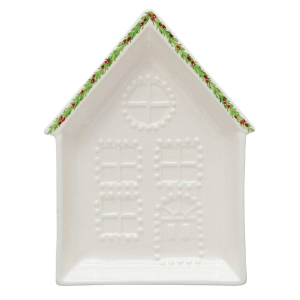 Embossed Stoneware House Plate