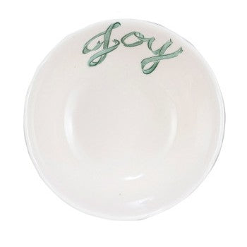 Stoneware Bowl w/ Holiday Word, 4 Styles
