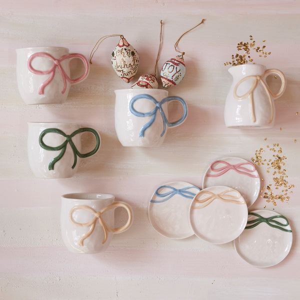 18 oz. Stoneware Mug with Bow Handle