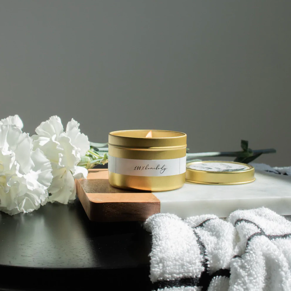 100% Homebody Gold Travel Tin Candle