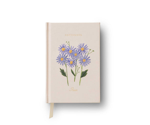 Birth Month Flower Mini Embroidered Journal