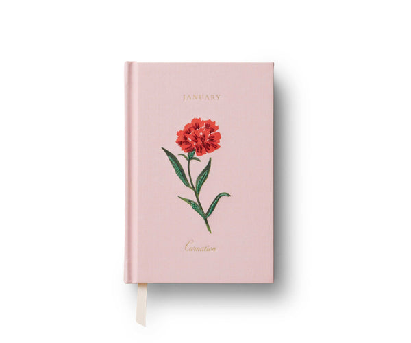 Birth Month Flower Mini Embroidered Journal