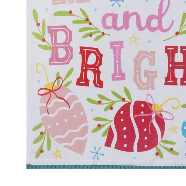 Merry Bright With  Pom Pom M/4 Kitchen Towel