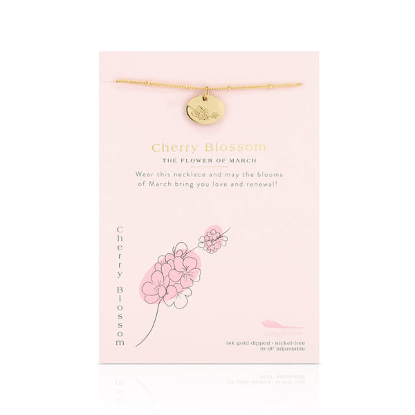 Birth Month Flower Necklace - Gold