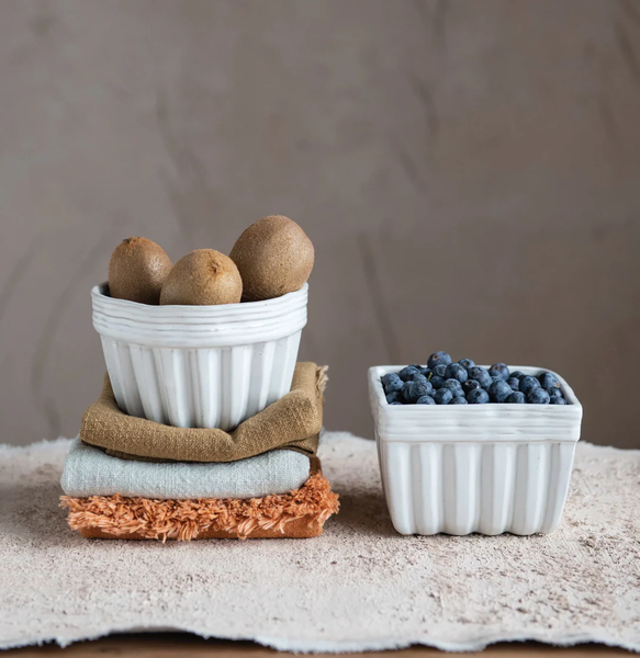 Stoneware Bowl with Reactive Glaze, 2 Styles
