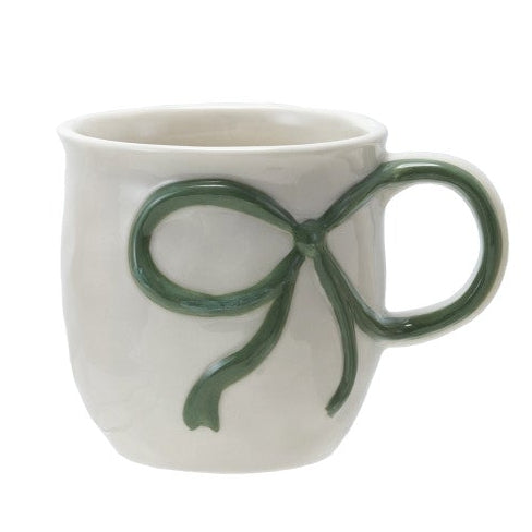 18 oz. Stoneware Mug with Bow Handle, 4 Colors